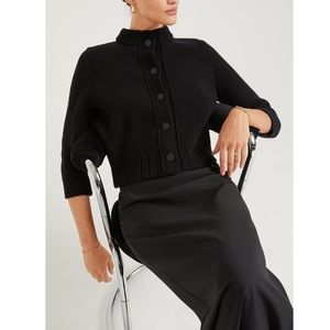 G. Label by goop Wool Black Evening Cardigan Xl